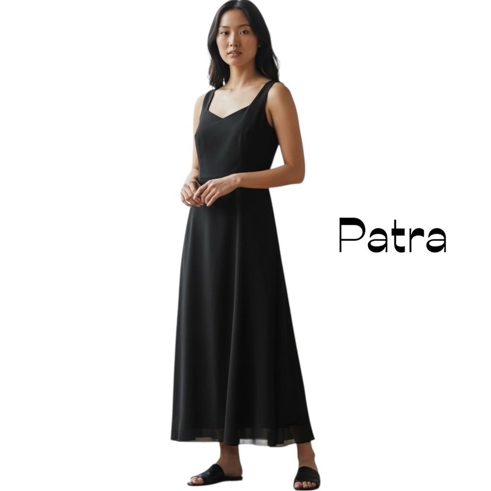 Patra Sheer Black Vintage Sleeveless Maxi Dress Size 10 WhimsiGoth